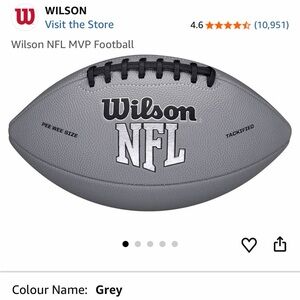 Wilson Grey Pee Wee NFL Football with Black Laces